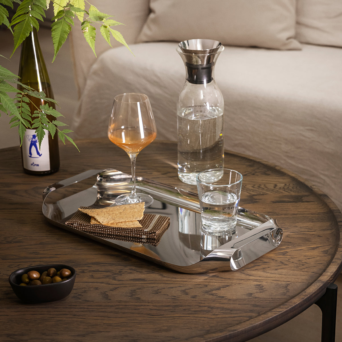 Eva Solo Liquid Lounge Serving Tray Stainless Steel 43cm x 25cm