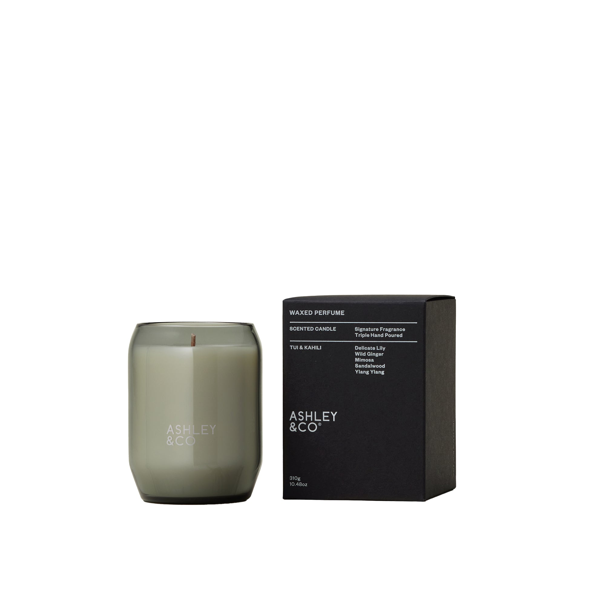 Ashley & Co Waxed Perfume 310g Tui & Kahili Candle Candle