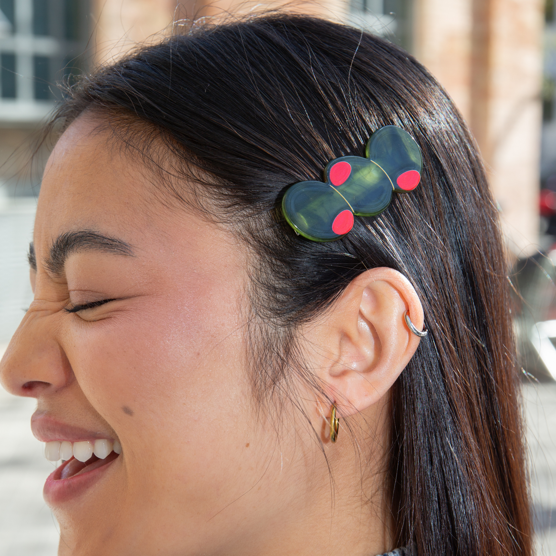 Eat My Socks Hair Clip Olive
