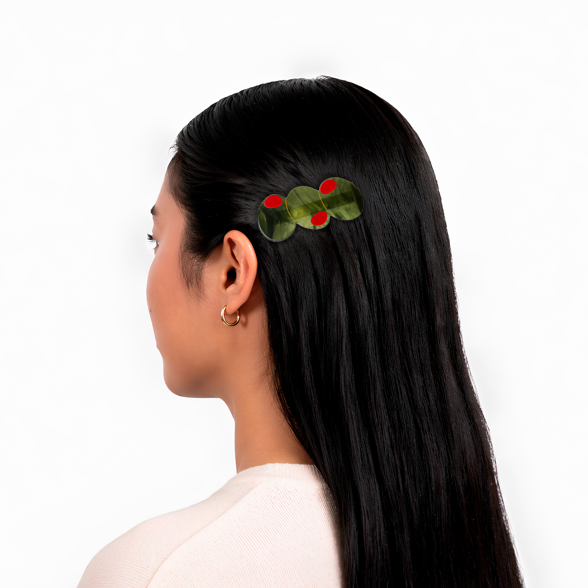 Eat My Socks Hair Clip Olive