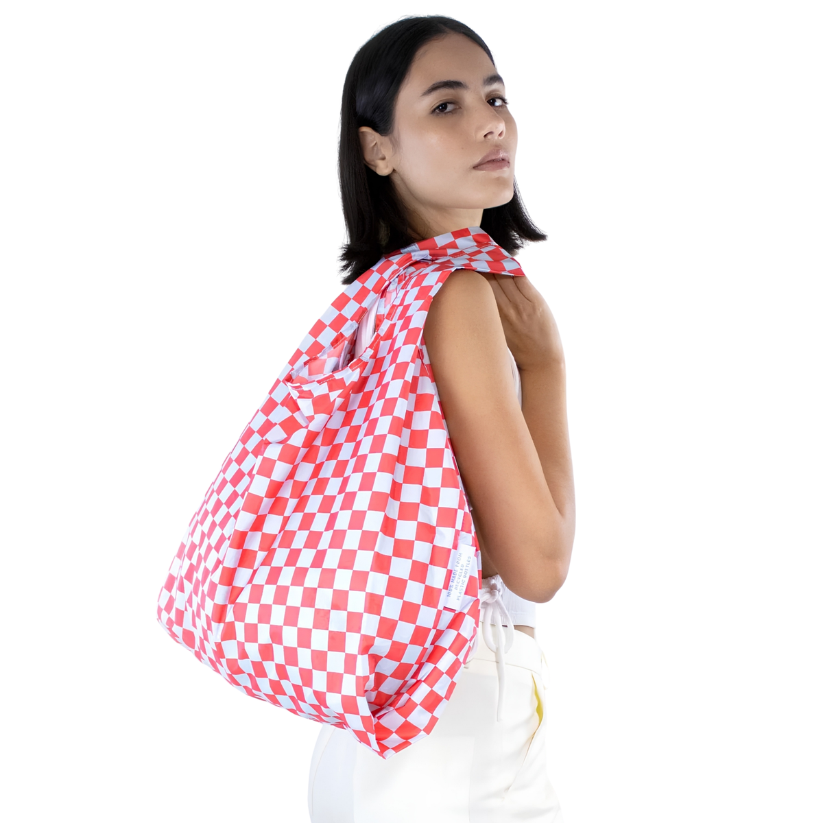 Kind Bag Reusable Bag Medium Checkerboard Red