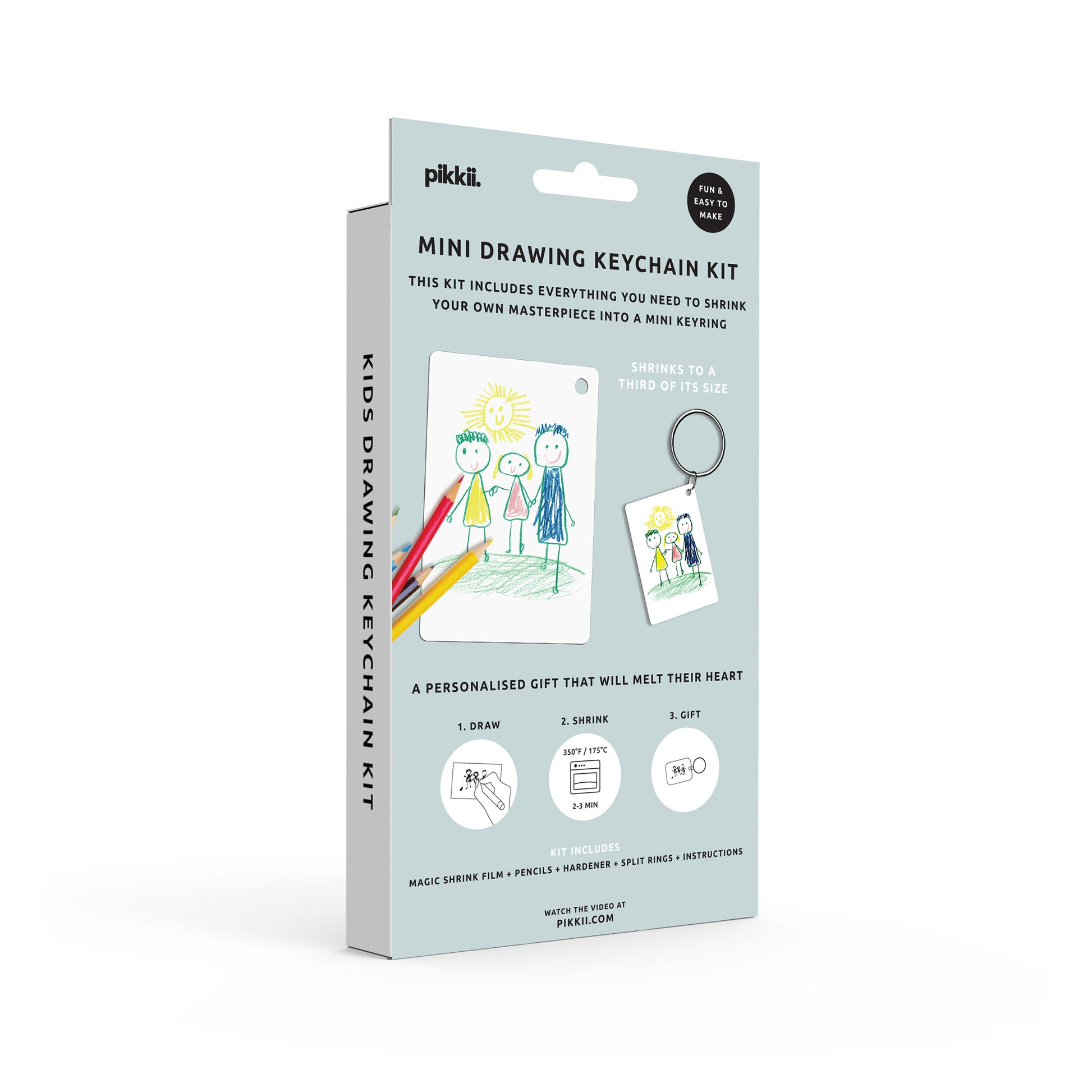 Pikkii Keyring Shrink Kit Drawing