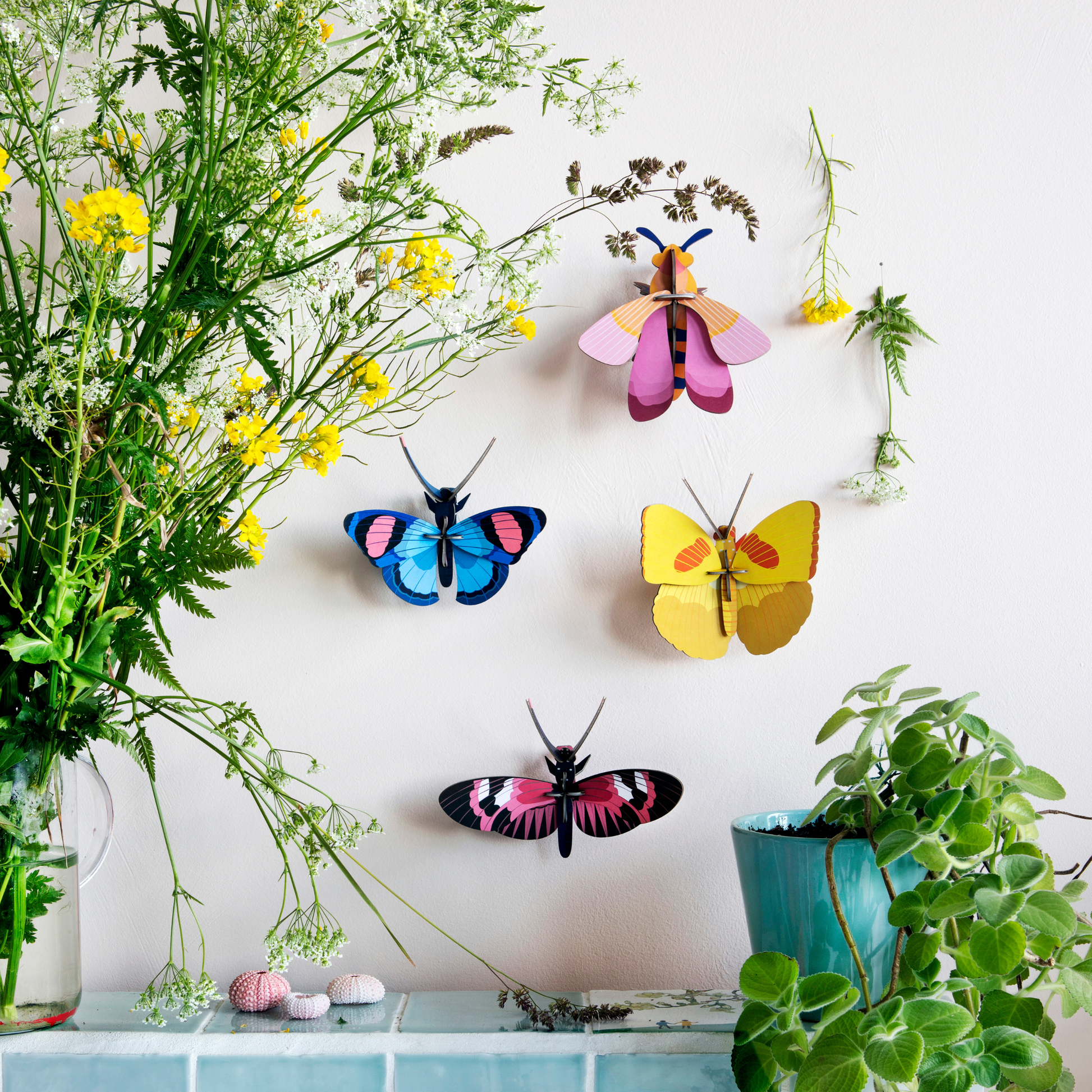 Studio Roof Wall Art Butterflies (B7) Pink Bee