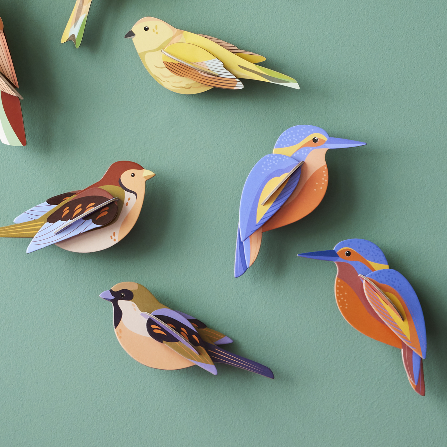 Studio Roof Wall Art Garden Birds (B6) Kingfishers