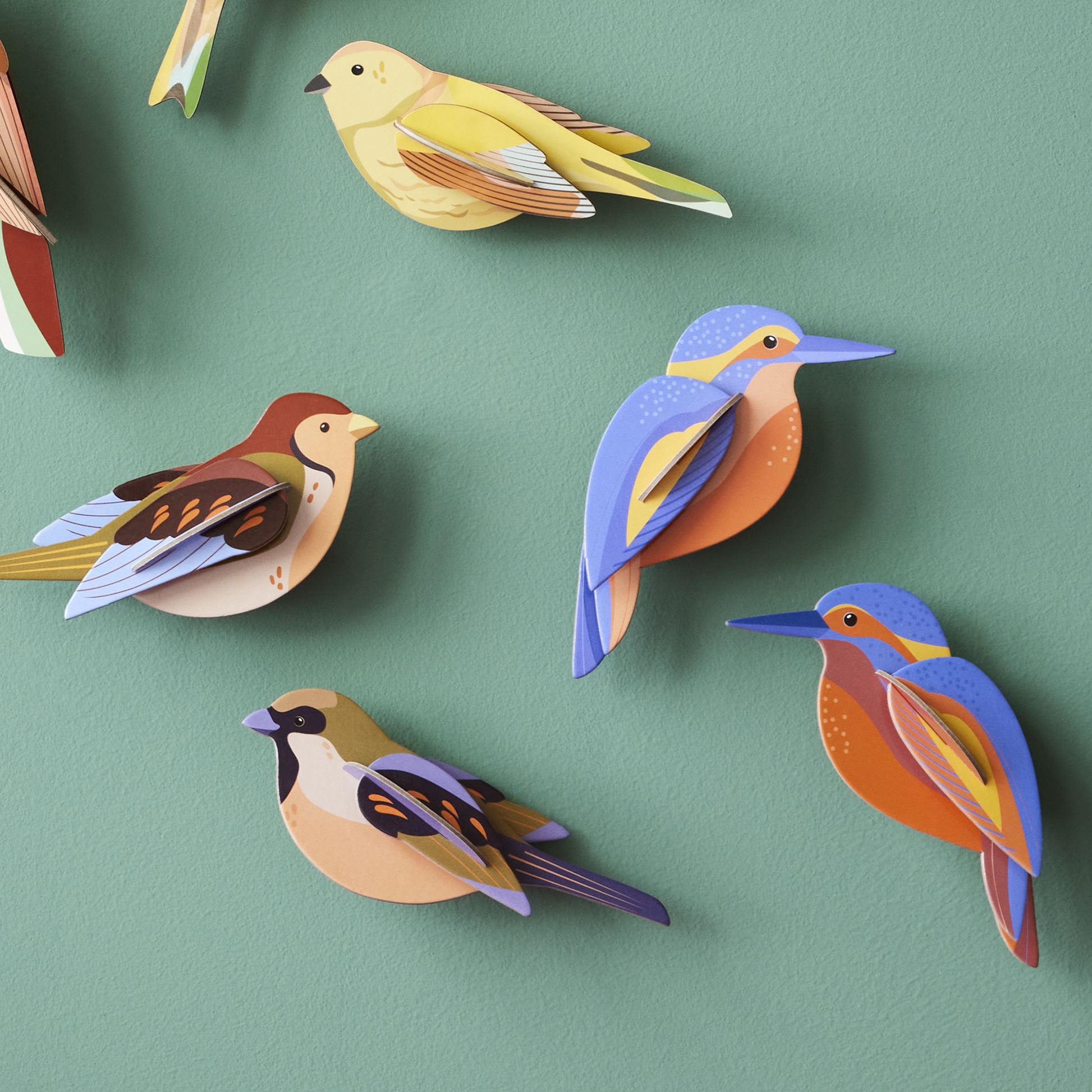 Studio Roof Wall Art Garden Birds (B6) Kingfishers